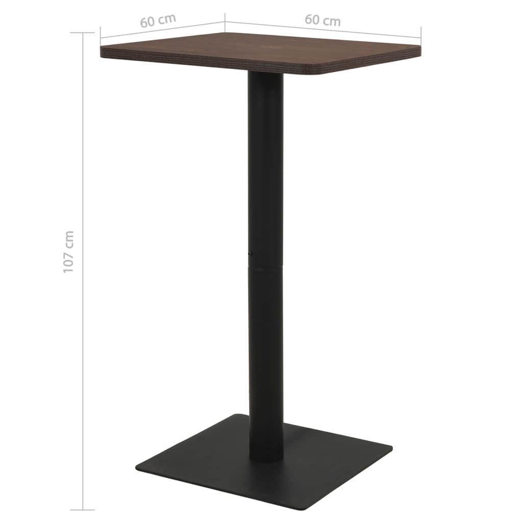 vidaXL Τραπέζι Bistro Σκούρο Σταχτί 60 x 60 x 107 εκ.