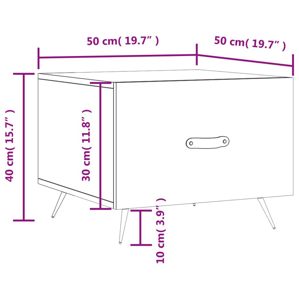 vidaXL Τραπεζάκια Σαλονιού 2 τεμ. Λευκά 50x50x40 εκ Επεξεργασμένο Ξύλο