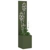 vidaXL Οθόνη Ιδιωτικότητας Κήπου Floral Λαδί 32 x 140 εκ.