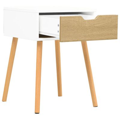vidaXL Κομοδίνο Λευκό / Sonoma Δρυς 40 x 40 x 56 εκ. από Μοριοσανίδα