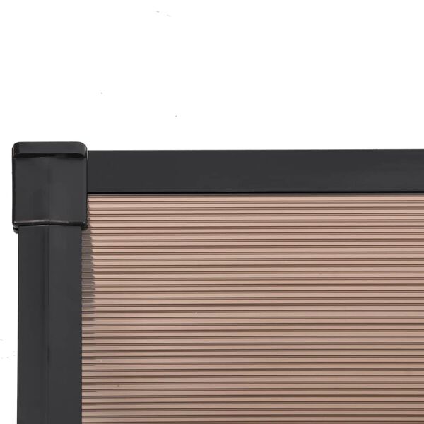 vidaXL Στέγαστρο Πόρτας Μαύρο 122x90 εκ. από Πολυκαρβονικό