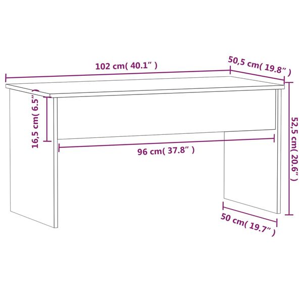 vidaXL Τραπεζάκι Σαλονιού Μαύρο 102x50,5x52,5 εκ. Επεξεργασμένο Ξύλο