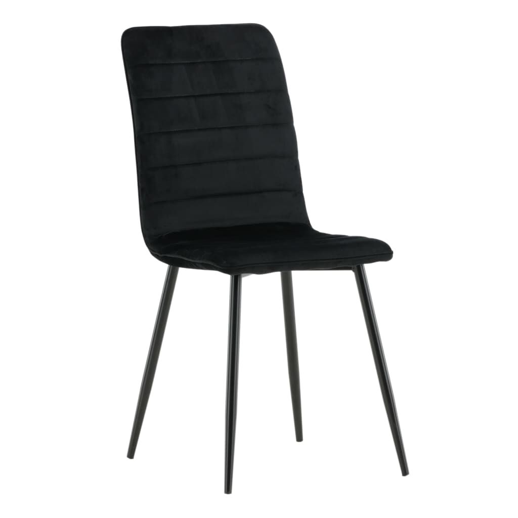 Venture Home Καρέκλες Τραπεζαρίας Windu 2 τεμ. Μαύρες Βελούδινες