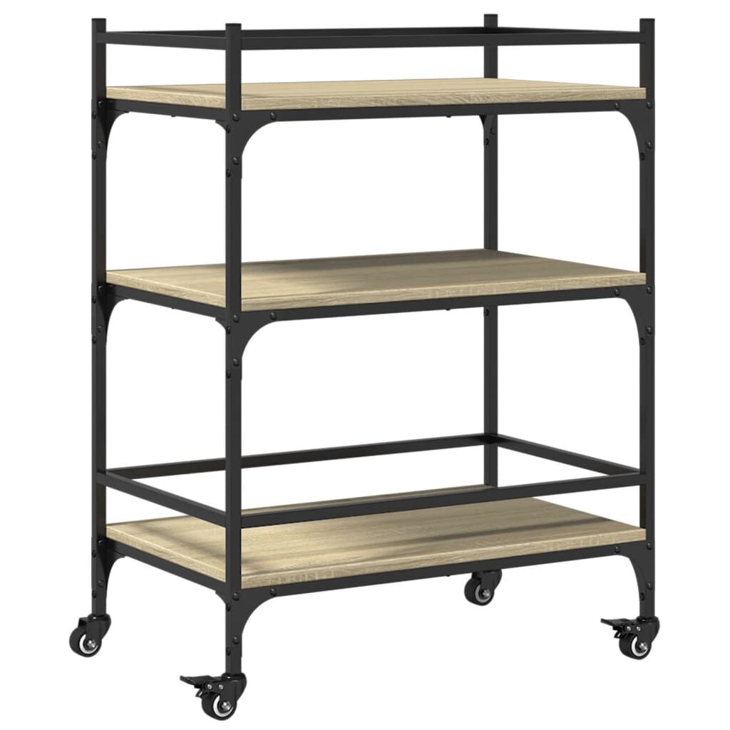 vidaXL Τρόλεϊ Κουζίνας Sonoma Δρυς 65x40x86,5 εκ. Επεξεργασμένο Ξύλο