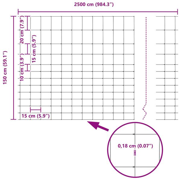 vidaXL Πεδίο Φράχτη 1.5x25 μ Γαλβανισμένος Χάλυβας