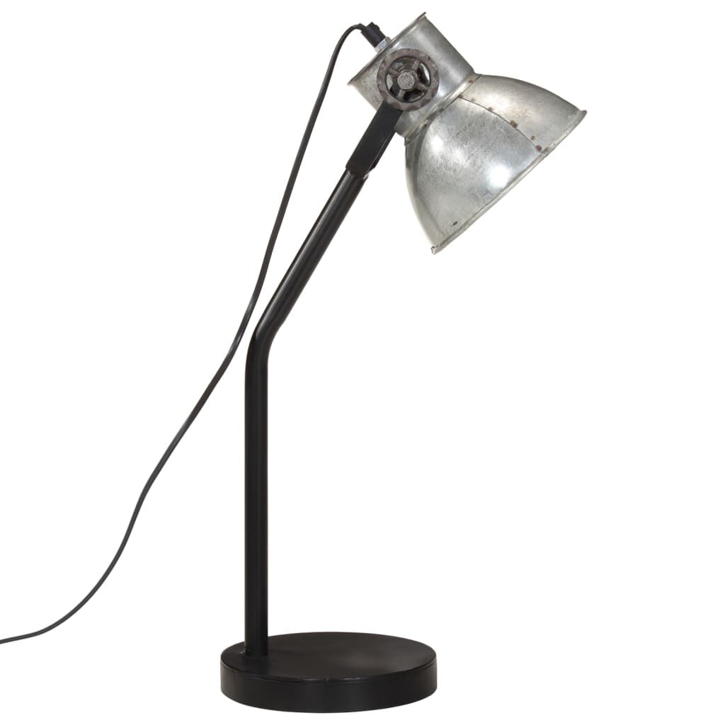 vidaXL Φωτιστικό Γραφείου 25 W Vintage Ασημί 17x17x60 εκ. Ε27
