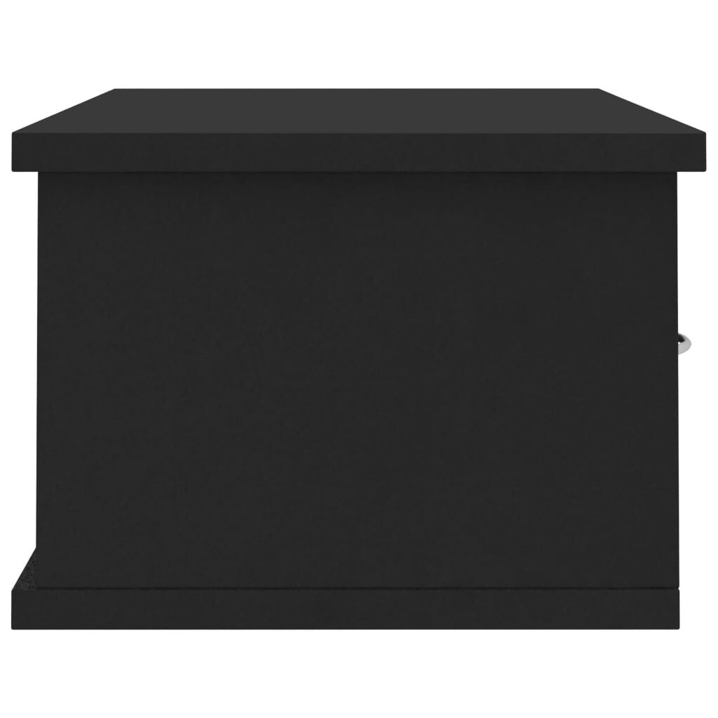 vidaXL Ράφι Τοίχου με Συρτάρια Μαύρο 60 x 26 x 18,5 εκ. από Επεξ. Ξύλο