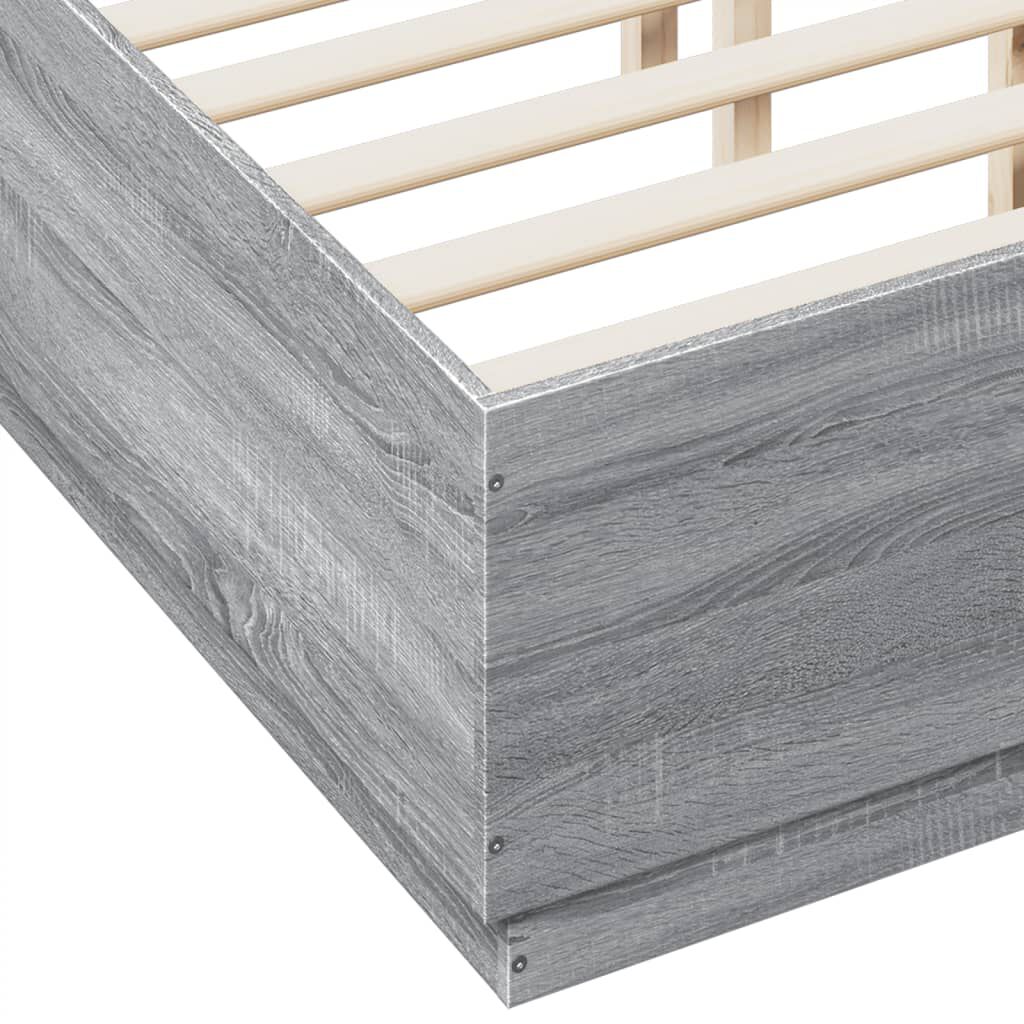 vidaXL Πλαίσιο Κρεβατιού Γκρι Sonoma 120 x 190 εκ. Επεξεργασμένο Ξύλο