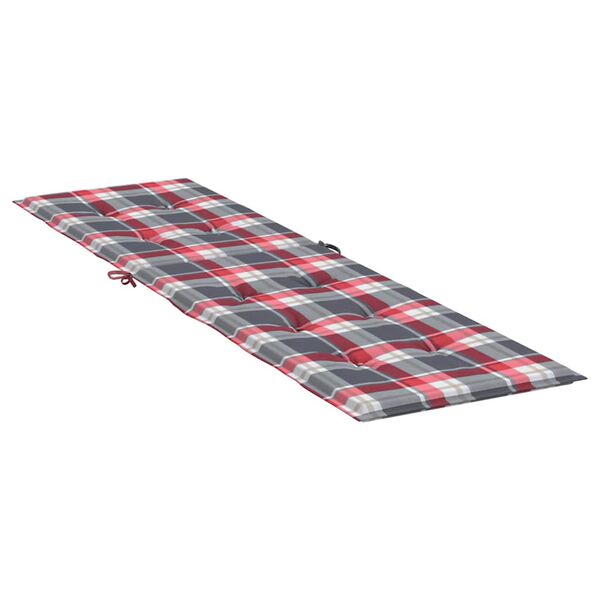 vidaXL Μαξιλάρι Σεζλόνγκ Κόκκινο Καρό (75+105) x 50 x 4 εκ.