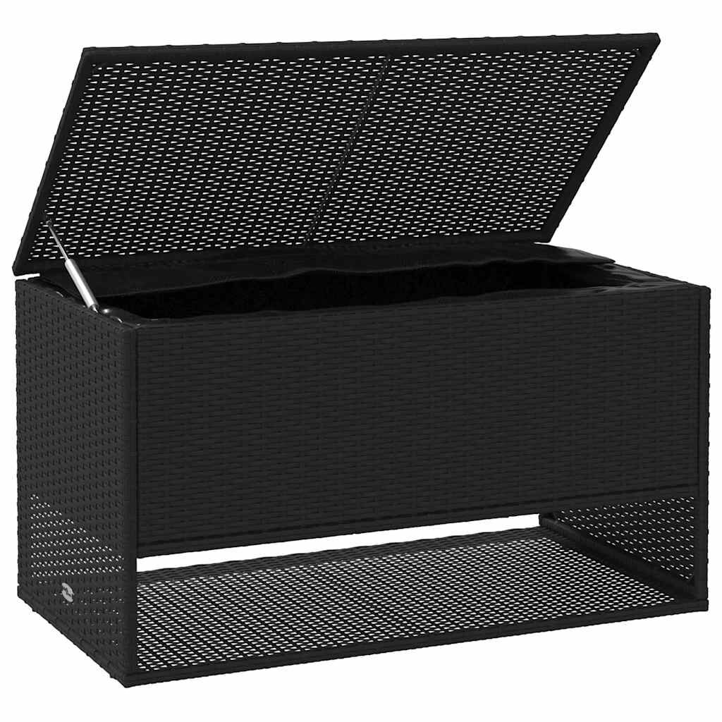 vidaXL Μαξιλαροθήκη εξωτερικού χώρου Μαύρο 100x55x55,5 cm Poly Rattan