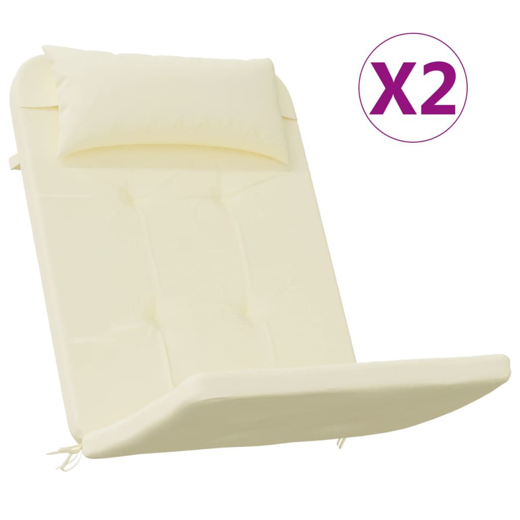 vidaXL Μαξιλάρια Καρέκλας Adirondack 2 τεμ. Κρεμ από Ύφασμα Oxford