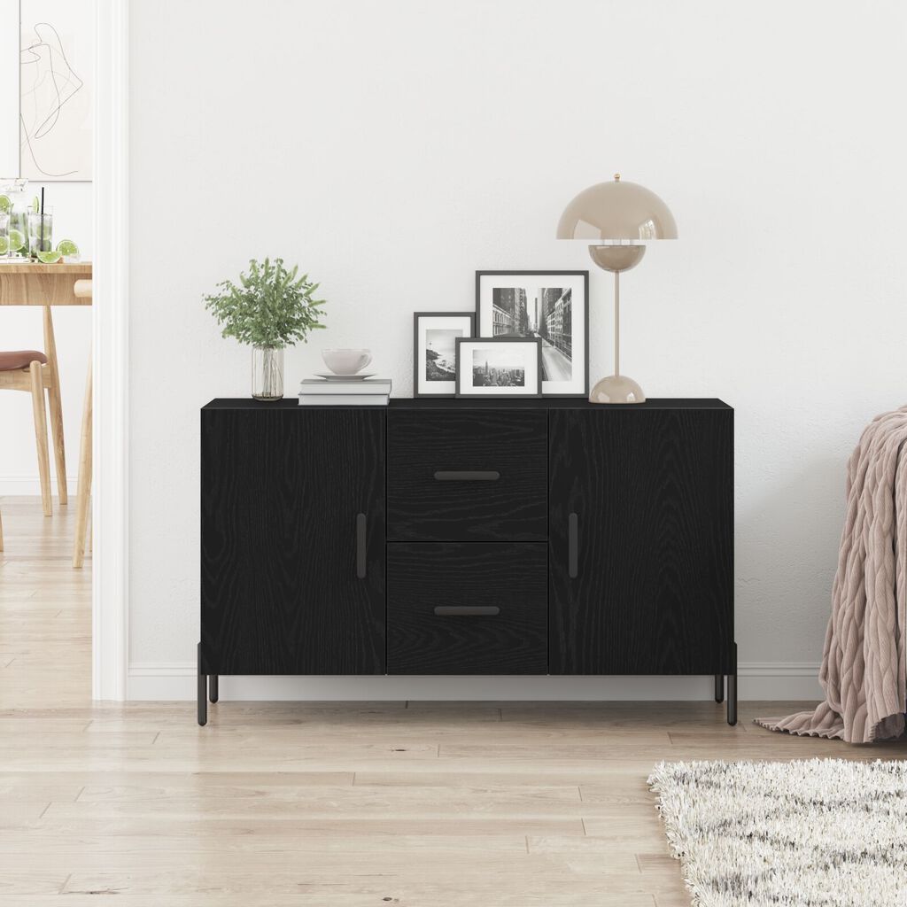 vidaXL Μπουφές Μαύρο Δρυς 100x36x60 εκ Συγκροτημένο Ξύλο