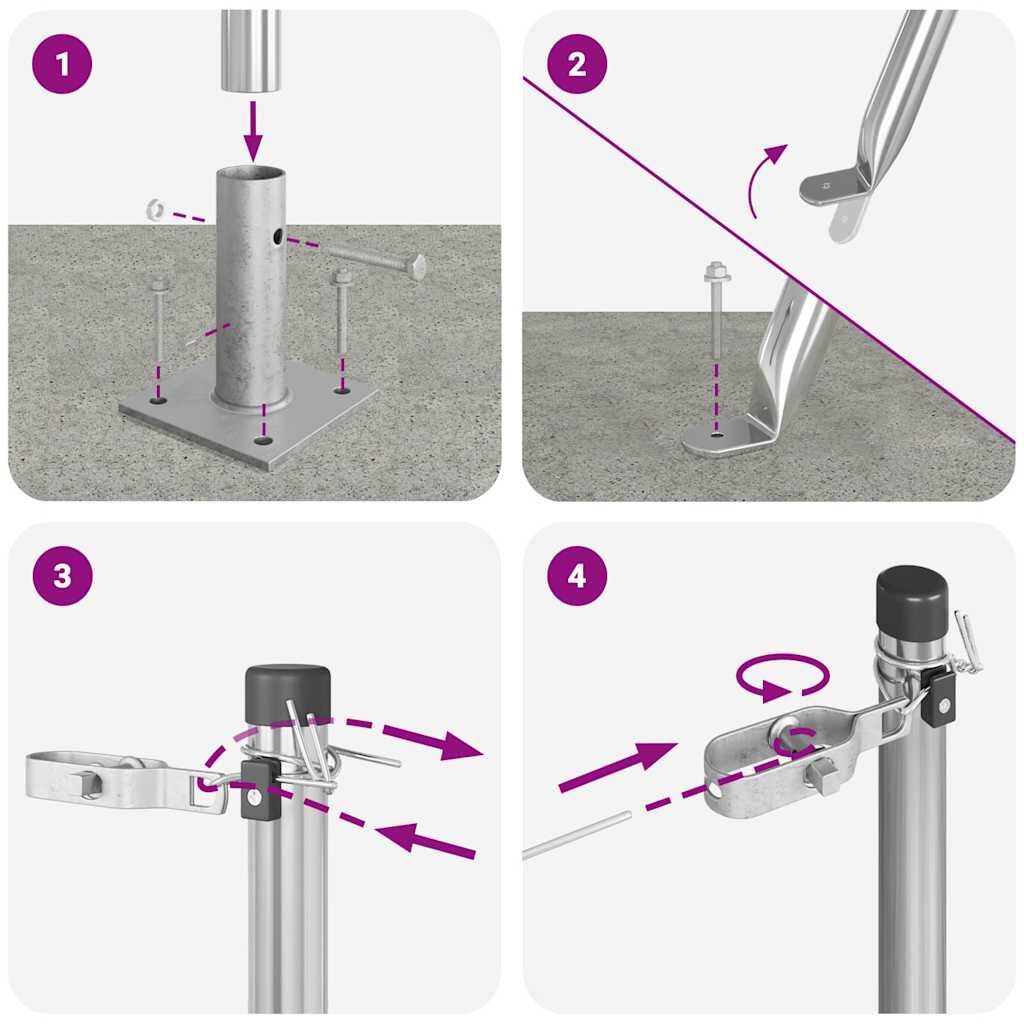 vidaXL Πό posts φράχτη 13 pcs Ασημί Ø32mm 110 εκ Γαλβανισμένος χάλυβας