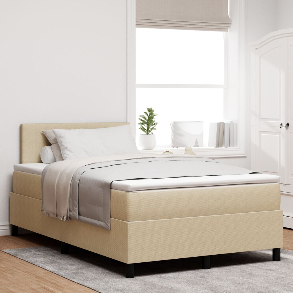 vidaXL Κρεβάτι Box Spring με Στρώμα Γαλάζιο Γκρι 120x200 εκ. Ύφασμα βελούδου