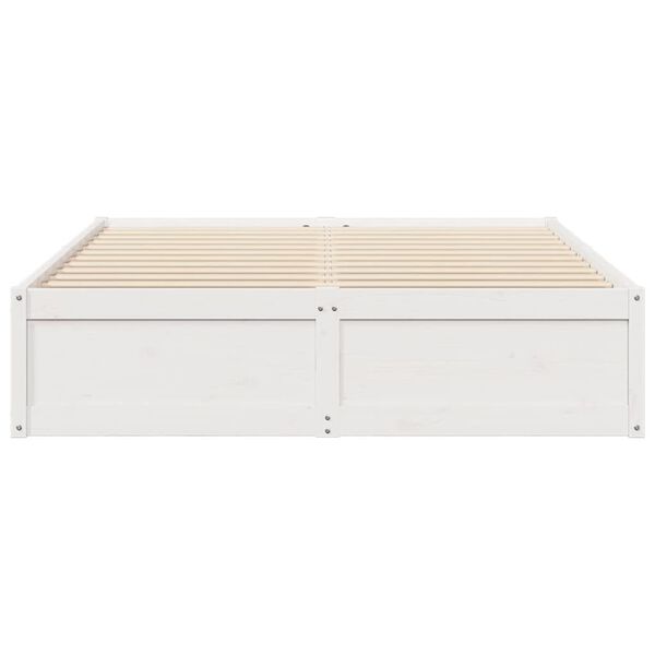 vidaXL Σκελετός Κρεβ. Χωρίς Στρώμα Λευκό 160x200 εκ Μασίφ Πεύκο
