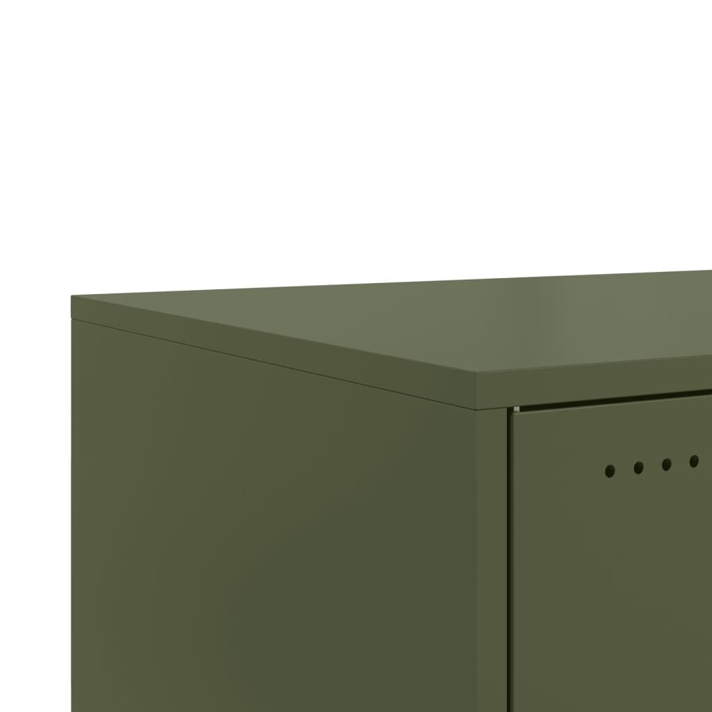 vidaXL Τραπεζάκι Σαλονιού Πράσινο Λαδί 68x50x43,5 εκ. από Ατσάλι