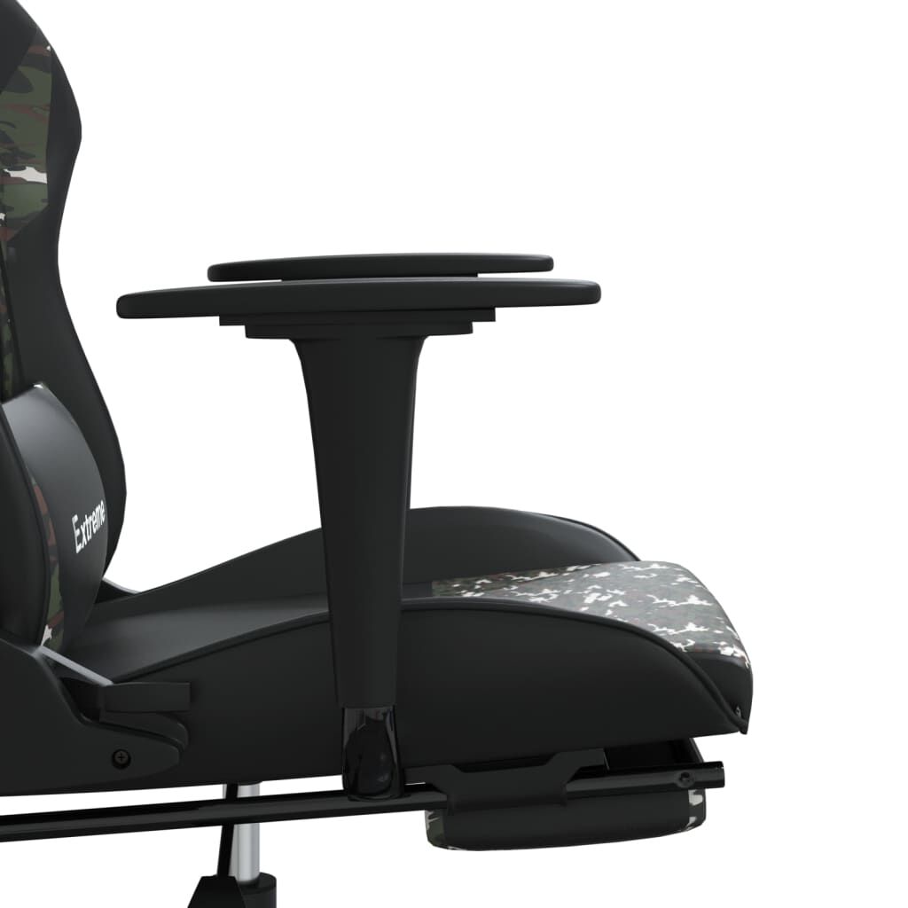 vidaXL Καρέκλα Gaming Μασάζ Υποπόδιο Μαύρο/Παραλλαγή Συνθετικό Δέρμα