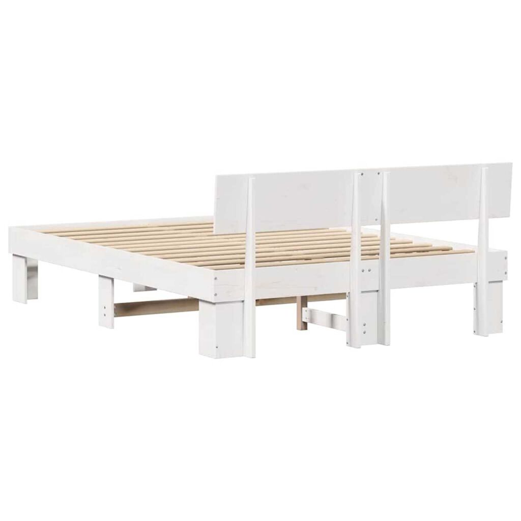 vidaXL Σκελετός Κρεβατιού Λευκό 150 x 200 cm Μασίφ ξύλο πεύκου