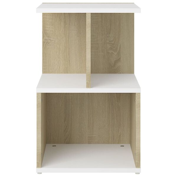 vidaXL Κομοδίνα 2 τεμ. Λευκά/Sonoma Δρυς 35x35x55 εκ. από Μοριοσανίδα