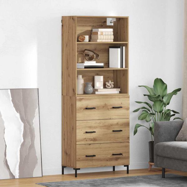 vidaXL Highboard Artisan Oak 69,5 x 34 x 180 &epsilon;&kappa;. &Epsilon;&pi;&epsilon;&xi;&epsilon;&rho;&gamma;&alpha;&sigma;&mu;έ&nu;&omicron; &xi;ύ&lambda;&omicron;