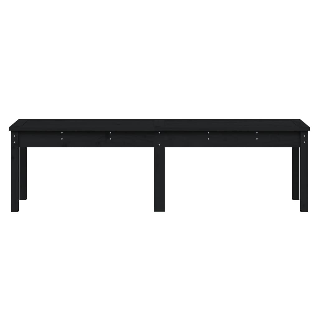 vidaXL Πάγκος Κήπου Διθέσιος Μαύρο 159,5x44x45 εκ. Μασίφ Ξύλο Πεύκου