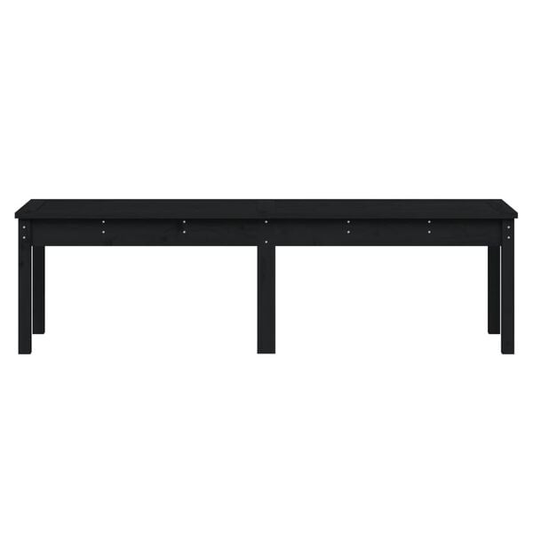 vidaXL Πάγκος Κήπου Διθέσιος Μαύρο 159,5x44x45 εκ. Μασίφ Ξύλο Πεύκου