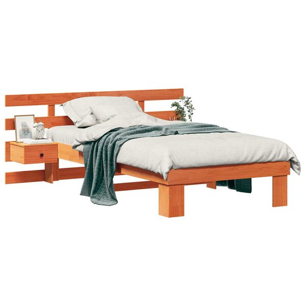vidaXL Σκελετός Κρεβατιού Καφέ κεριού 75 x 190 cm Συμπαγές ξύλο πεύκου