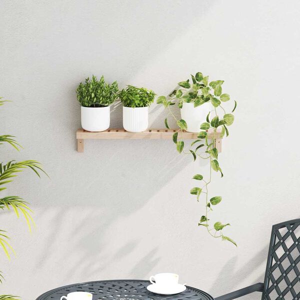 vidaXL Ράφι Τοίχου Κρεμαστό Επιτοίχιο Φυσικό 62 x 10 x 12,5 εκ