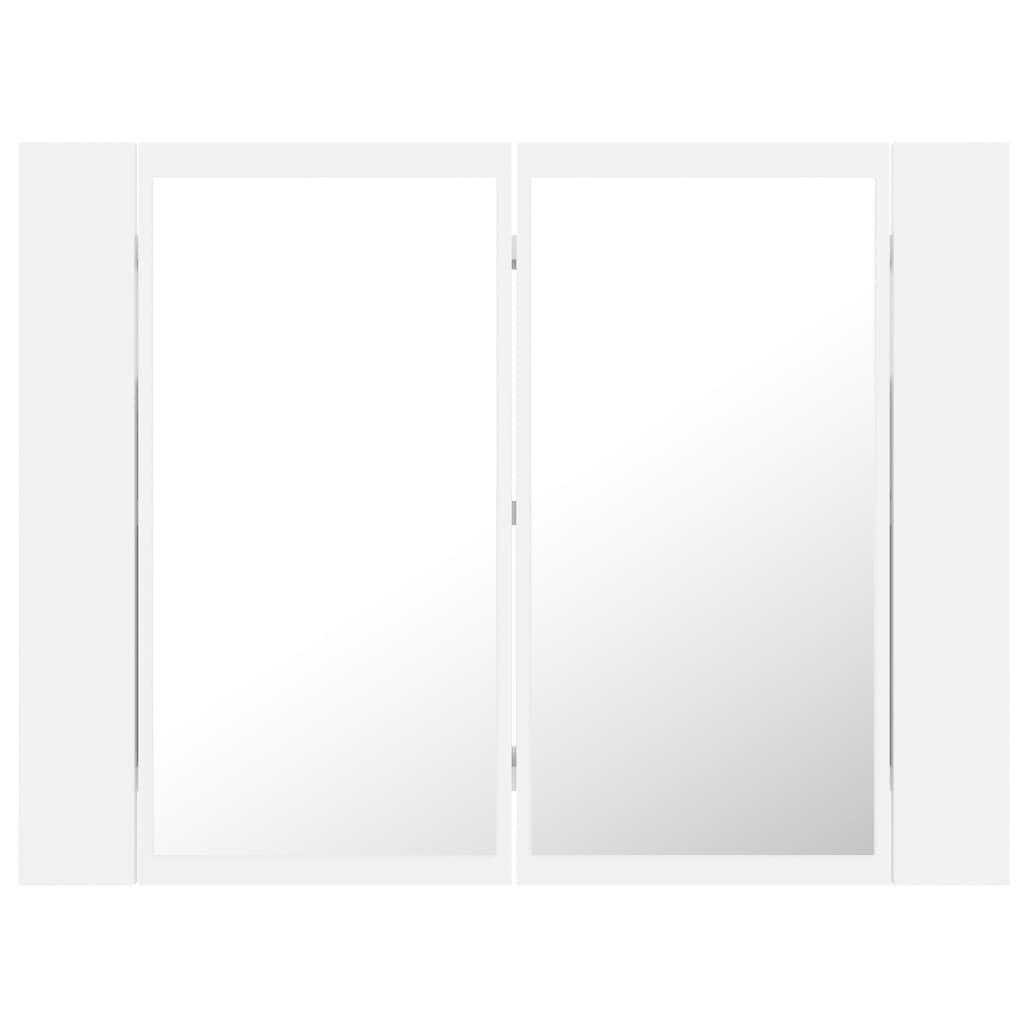 vidaXL Καθρέφτης Μπάνιου με Ντουλάπι LED Λευκός 60x12x45 εκ. Ακρυλικός