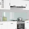 vidaXL Πίσω Πάνελ Κουζίνας Λευκό 90 x 50 cm σκληρυμένο γυαλί