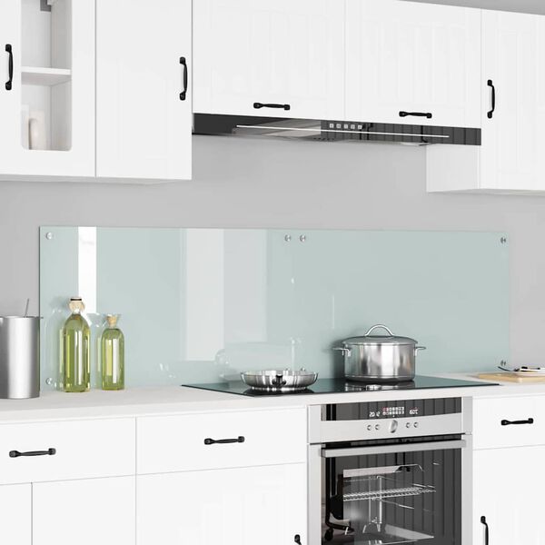 vidaXL Πίσω Πάνελ Κουζίνας Λευκό 90 x 50 cm σκληρυμένο γυαλί