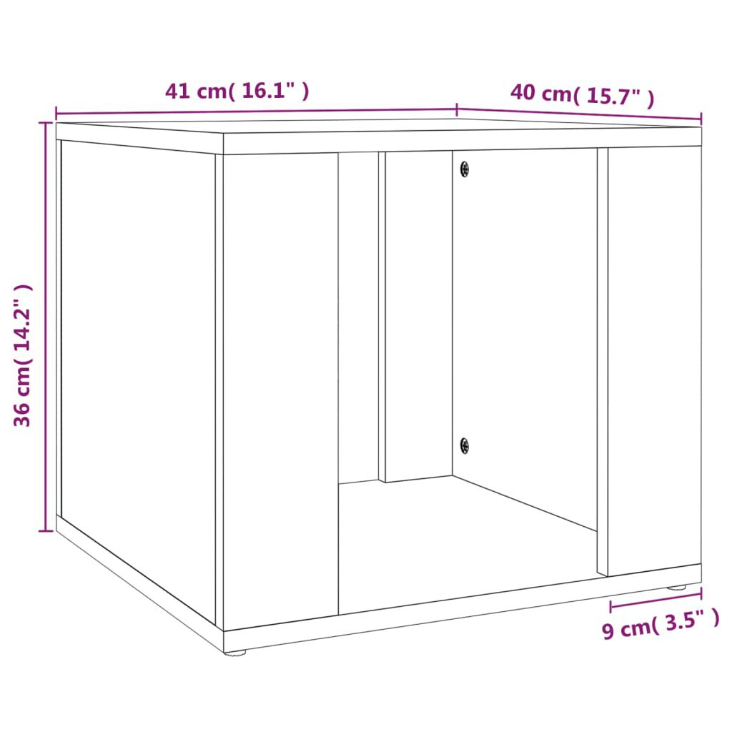 vidaXL Κομοδίνο Μαύρο 41 x 40 x 36 εκ. από Επεξεργασμένο Ξύλο