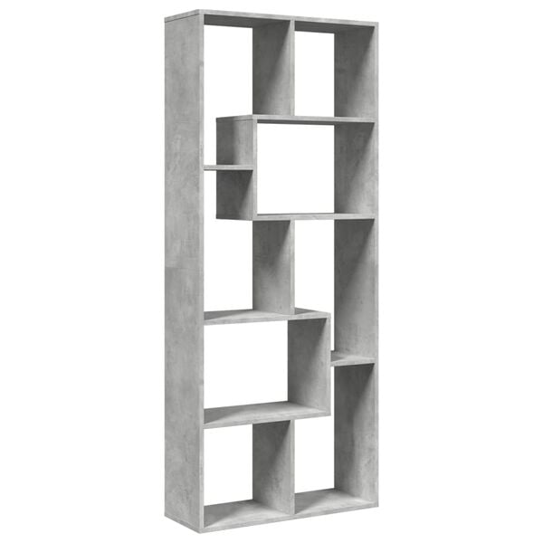 vidaXL Βιβλιοθήκη/Διαχωριστικό Χώρου Γκρι 67x25x161,5 εκ. Επεξ. Ξύλο