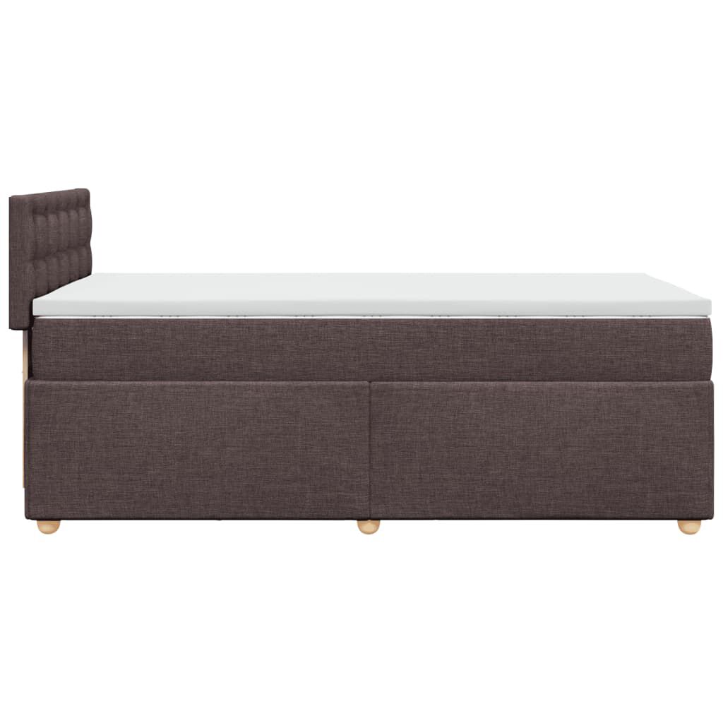 vidaXL Κρεβάτι Boxspring με Στρώμα Σκούρο Καφέ 90x200 εκ. Υφασμάτινο