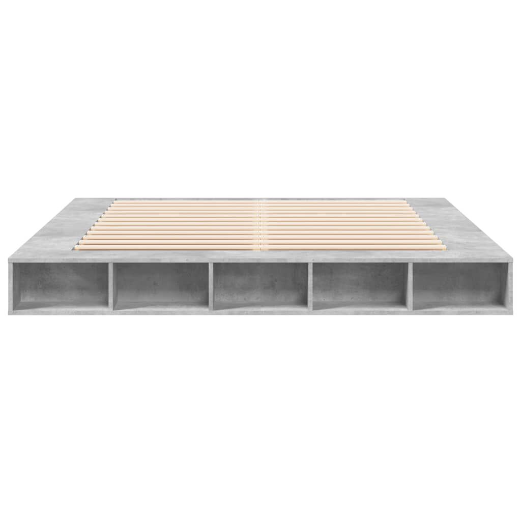 vidaXL Πλαίσιο Κρεβατιού Γκρι Σκυροδέματος 180x200 εκ. Επεξεργ. Ξύλο