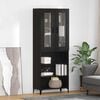 vidaXL Highboard Μαύρη Οξυά 69,5 x 34 x 180 εκ. Επεξεργασμένο ξύλο