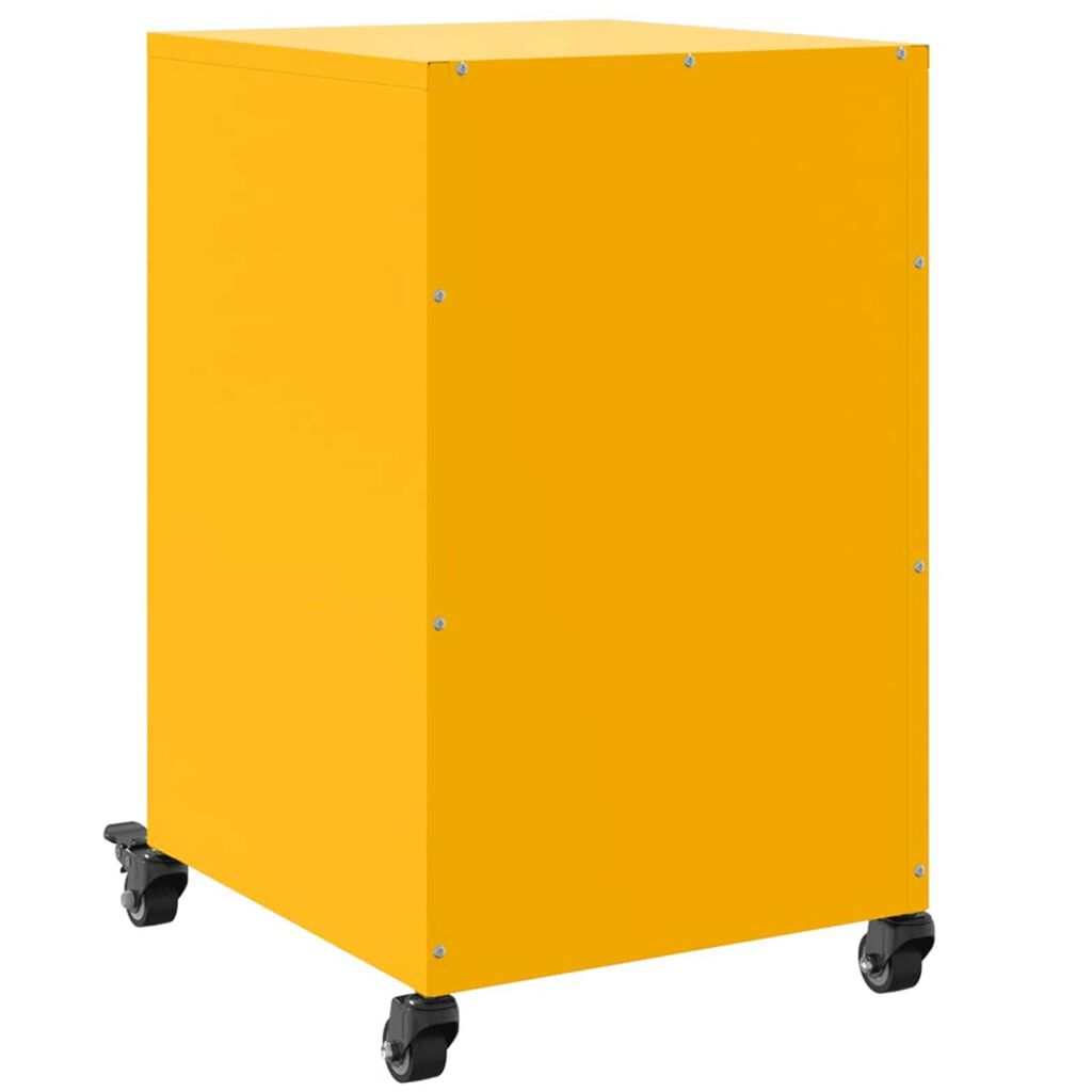 vidaXL Κομοδίνο Μουσταρδί 36x39x59 εκ. από Χάλυβα