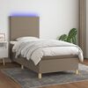 vidaXL &Kappa;&rho;&epsilon;&beta;ά&tau;&iota; Boxspring &mu;&epsilon; &Sigma;&tau;&rho;ώ&mu;&alpha; & LED Taupe 100x200 &epsilon;&kappa;. &Upsilon;&phi;&alpha;&sigma;&mu;ά&tau;&iota;&nu;&omicron;