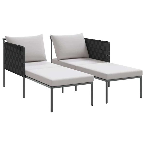 vidaXL Ήλιο-κρεβάτι με μαξιλάρι Ανθρακί 115 x 153 x 69.5 εκ. Ατσάλι