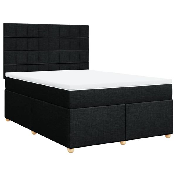 vidaXL &Kappa;&rho;&epsilon;&beta;ά&tau;&iota; Boxspring &mu;&epsilon; &Sigma;&tau;&rho;ώ&mu;&alpha; &Mu;&alpha;ύ&rho;&omicron; 140x190 &epsilon;&kappa;. &Upsilon;&phi;&alpha;&sigma;&mu;ά&tau;&iota;&nu;&omicron;