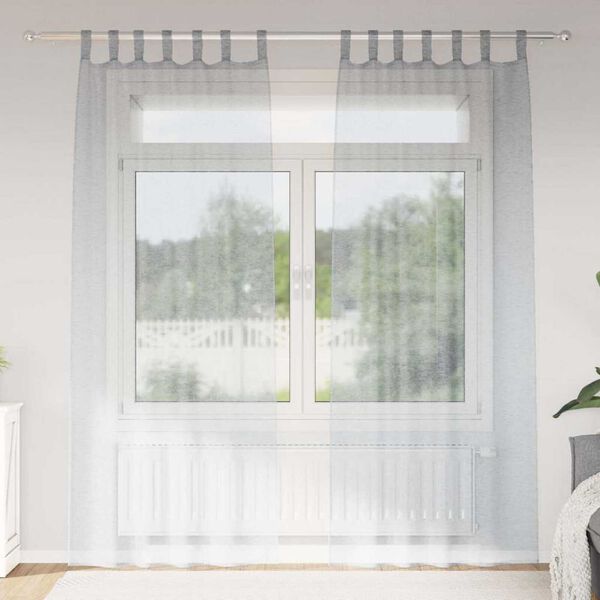 vidaXL Κουρτίνα βυσσινί 2 pcs Σκούρο Γκρι 245 x 140 εκ. Πολυεστέρας