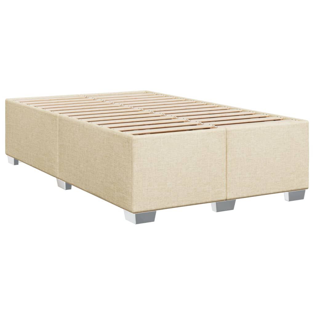 vidaXL Κρεβάτι Boxspring με Στρώμα Κρεμ 120x200 εκ. Υφασμάτινο