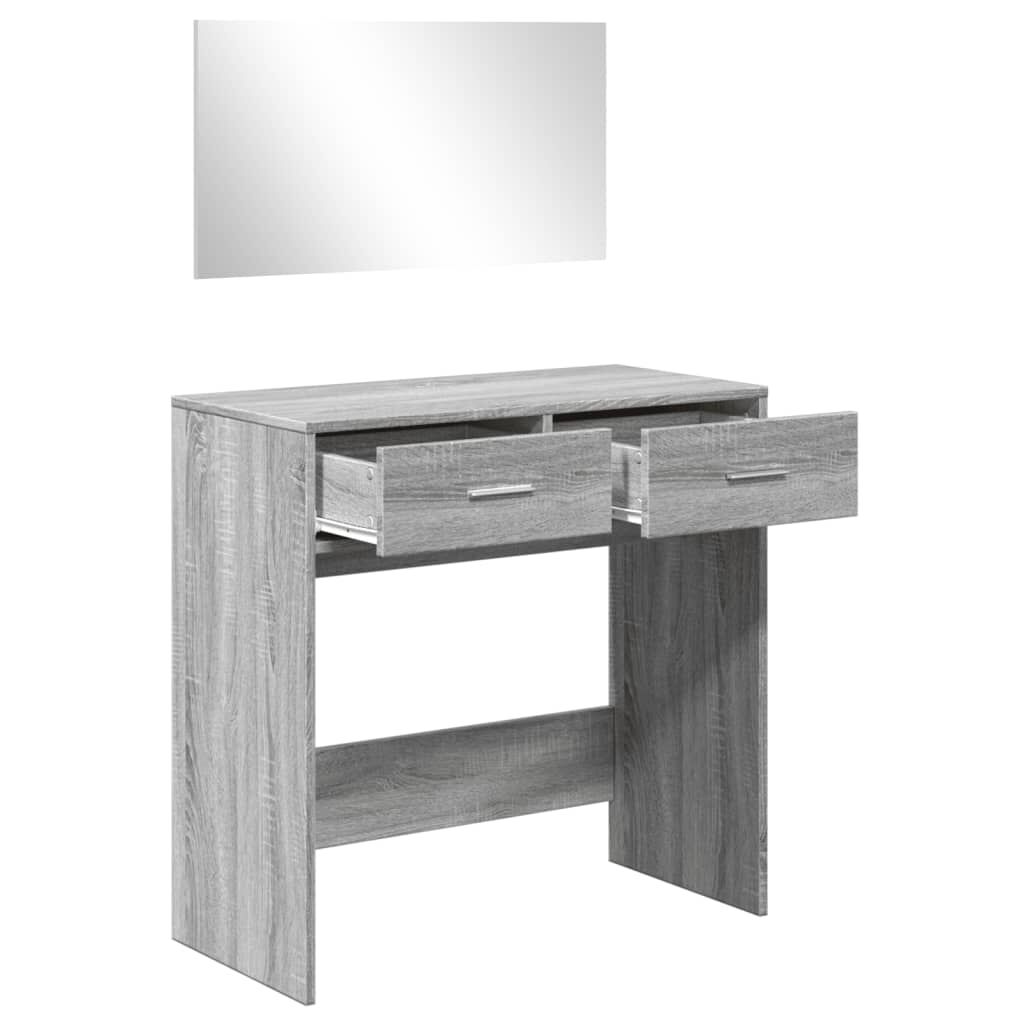 vidaXL Μπουντουάρ με Καθρέφτη Γκρι Sonoma 80 x 39 x 80 εκ.