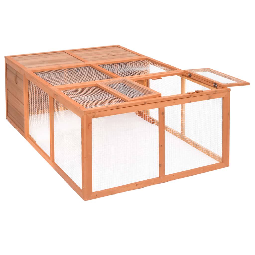 vidaXL Κλουβί Ζώου Κήπου 150 x 100 x 50 εκ. από Μασίφ Ξύλο Ελάτης