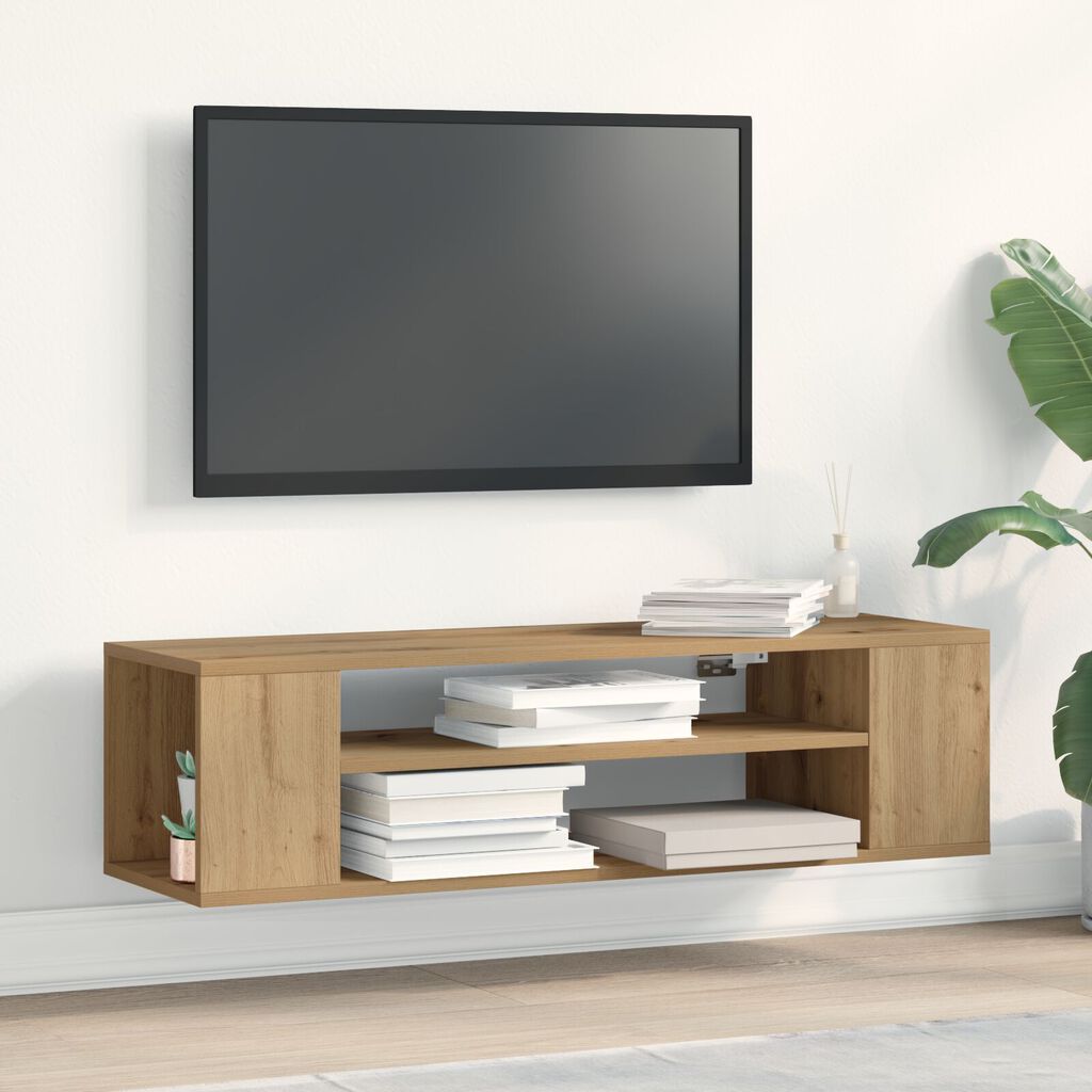 vidaXL Κάτοικος TV Τοίχου Μάστερ Οξιά 100x30x26,5 εκ. Επεξεργασμένο Ξύλο
