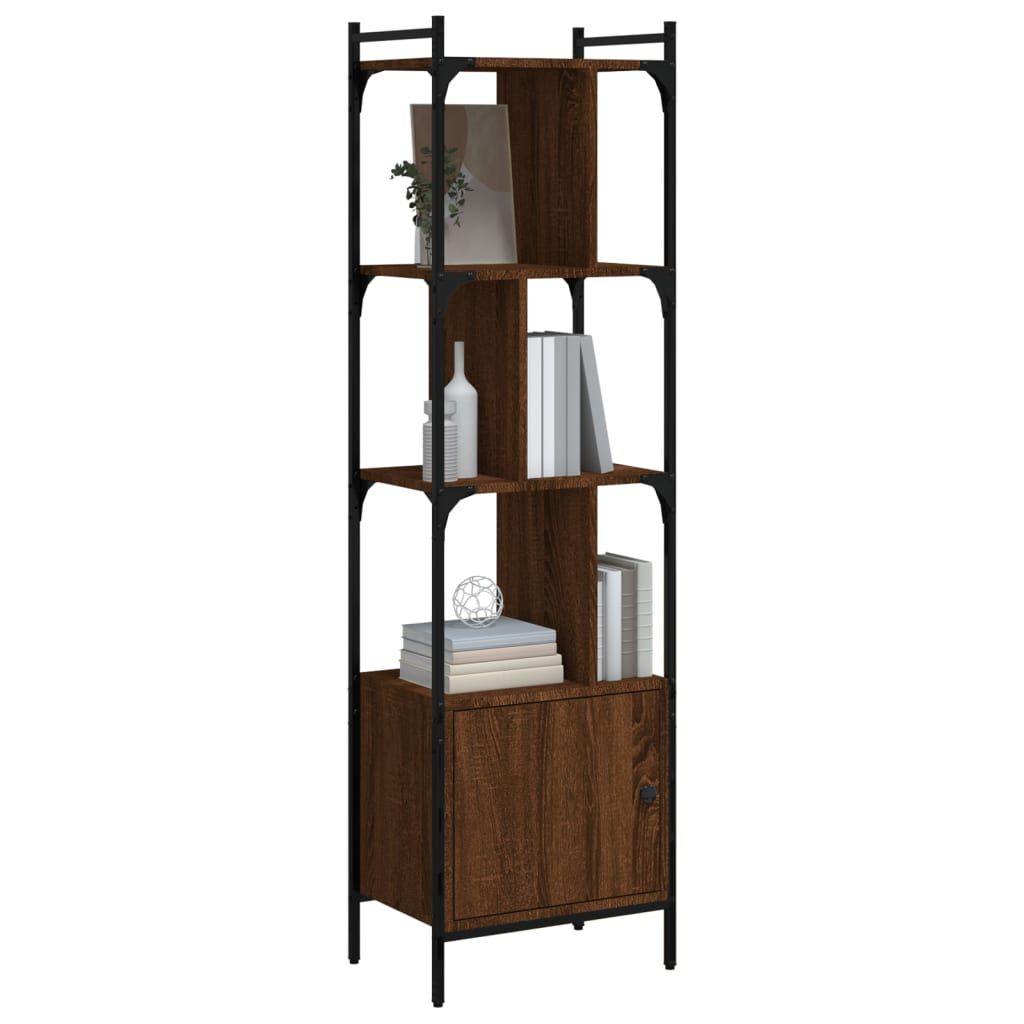 vidaXL Βιβλιοθήκη με Πόρτα Καφέ Δρυς 44,5x30x154,5 εκ. Επεξ. Ξύλο