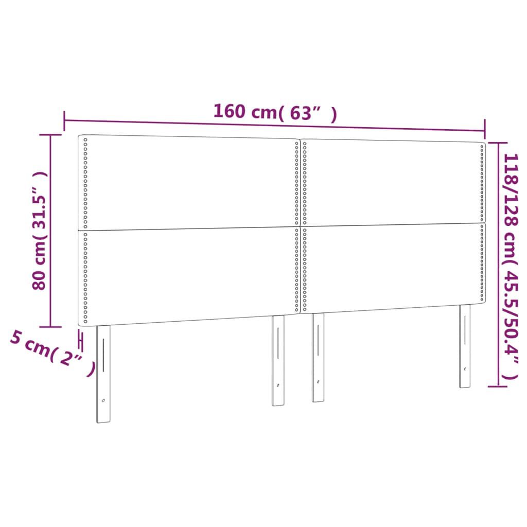 vidaXL Κεφαλάρια Κρεβατιού 4 τεμ. Κρεμ 80 x 5 x 78/88 εκ. Υφασμάτινο