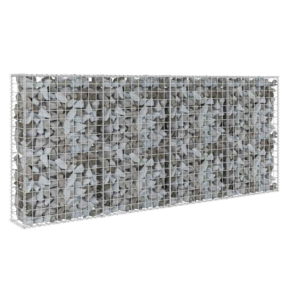 vidaXL Συρματοκιβώτιο Τοίχος 200x20x85 εκ. Γαλβαν. Ατσάλι + Καλύμματα