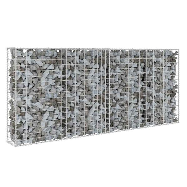vidaXL Συρματοκιβώτιο Τοίχος 200x20x85 εκ. Γαλβαν. Ατσάλι + Καλύμματα