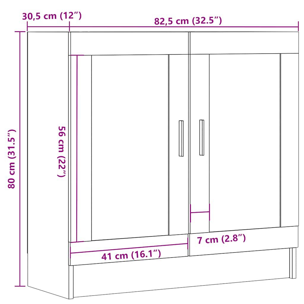vidaXL Βιβλιοθήκη Artisan Δρυς 82,5x30,5x80 εκ. Επεξεργασμένο Ξύλο